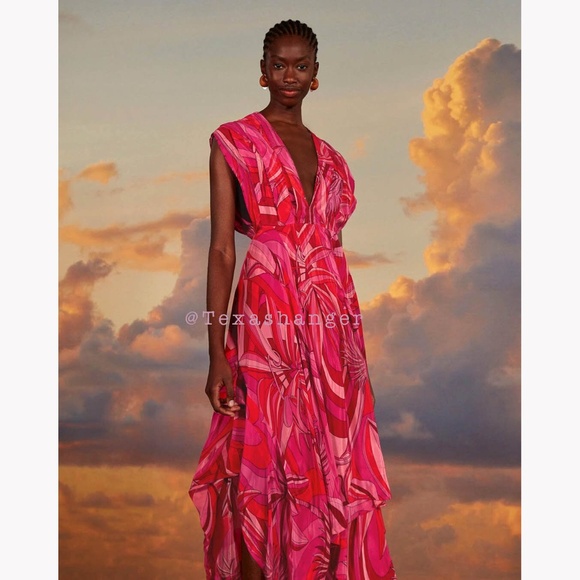 NWT Farm Rio Endless Summer V Neck Midi Dress S Small - Picture 2 of 16